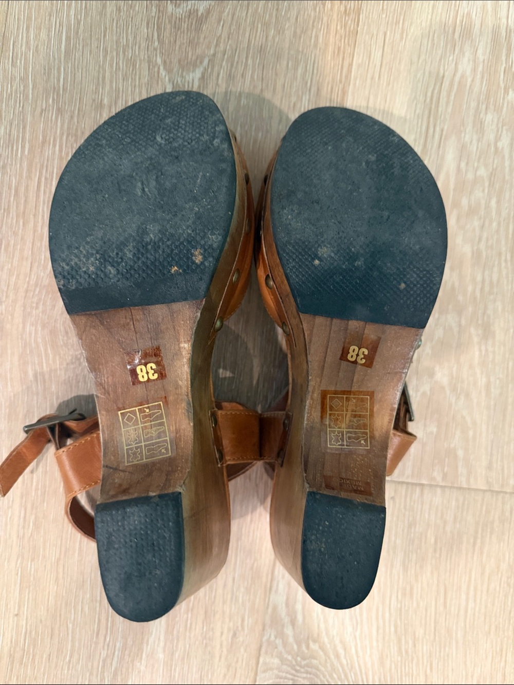 Cordani Brown Leather Slingback Mary Jane Mules - Picture 3 of 7